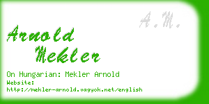 arnold mekler business card